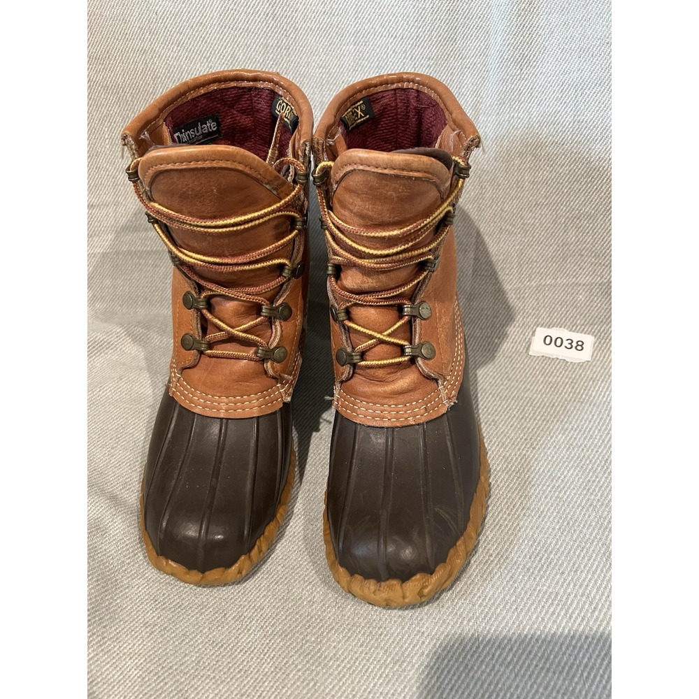 LL Bean Duck Boots Womens 6 Maine Hunting Shoe Gore-Tex Thinsulate Brown Tan